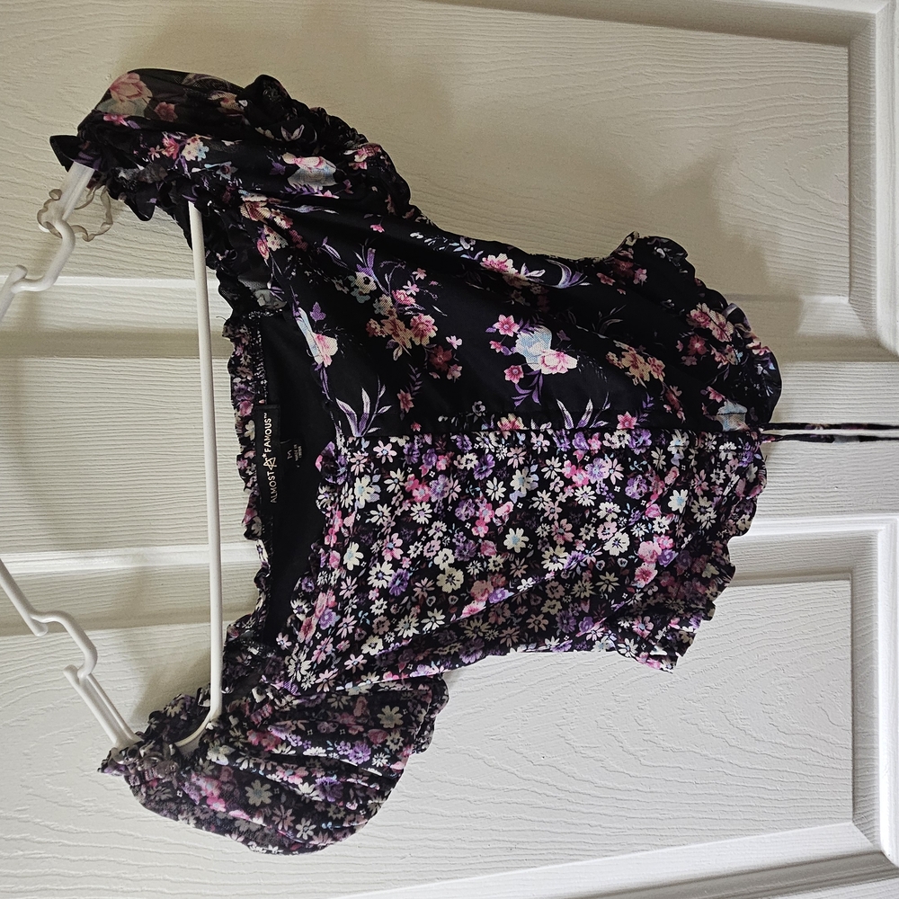 Floral Black Blouse